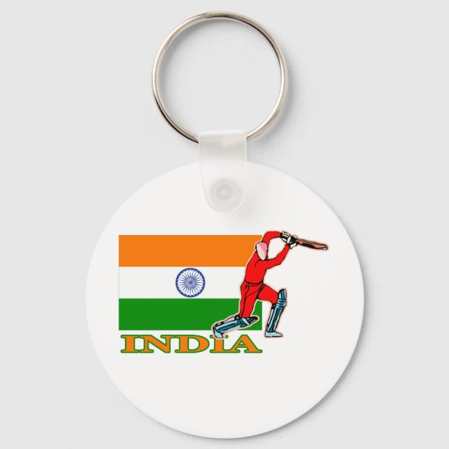 Indian Cricket Player Keychain (Front)