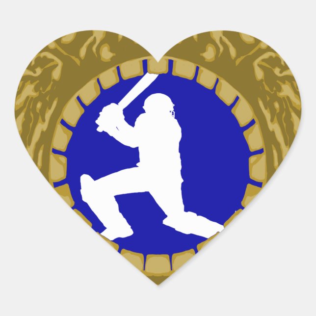 Indian Cricket.png Heart Sticker (Front)