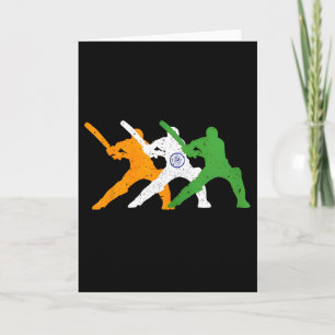 Indian Cricket Team Cricketer Fan Tsmen Flag Of In Card