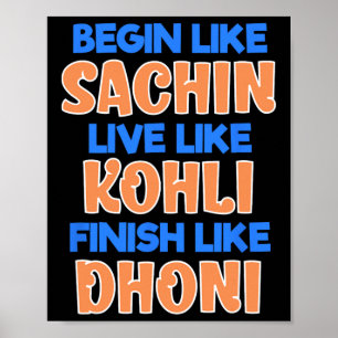 Indian Cricket Team Fan Supporter Jersey Poster