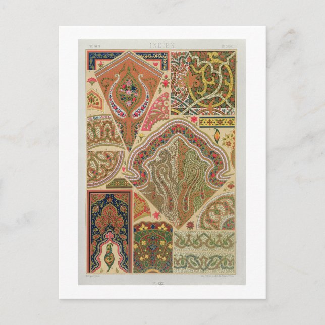 Indian Decoration, plate XIX from 'Polychrome Orna Postcard (Front)