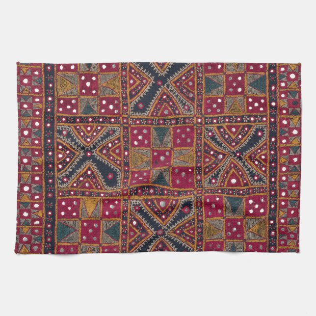 Indian Decorative Art Print Kitchen Towel (Horizontal)