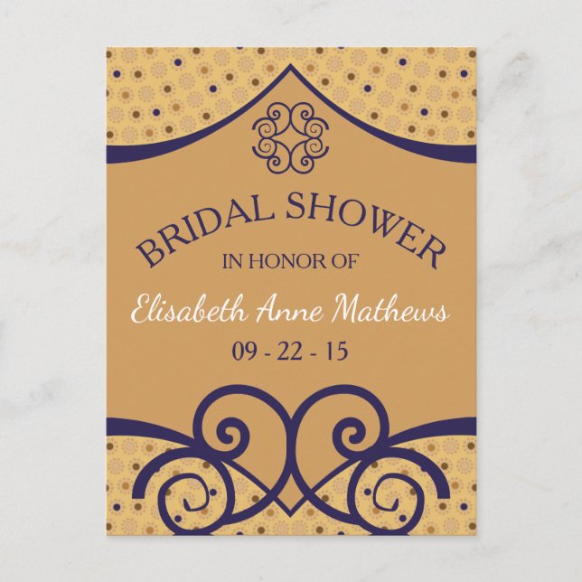 Indian Delight Bridal Shower Invitation Postcard (Front)
