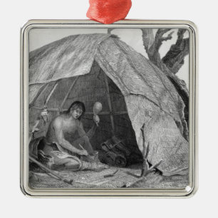 Indian Doctor Concocting a Pot of Medicine Metal Ornament