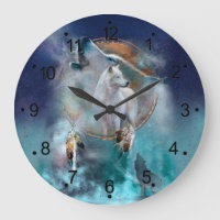Indian dreamcatcher and ethnic tribal head wolf