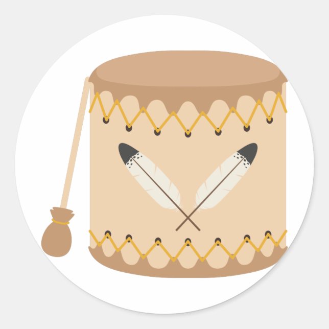 Indian Drum Classic Round Sticker (Front)