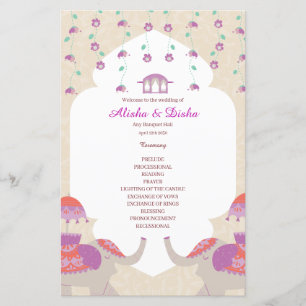 Indian Elegance wedding program