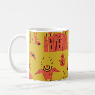 Indian Elements, Hand Drawn Vintage. Coffee Mug