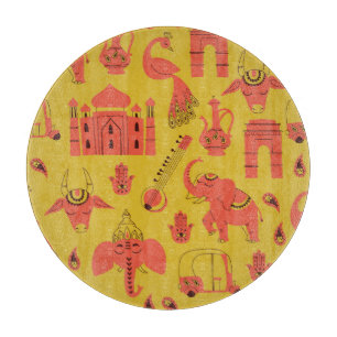 Indian Elements, Hand Drawn Vintage. Cutting Board