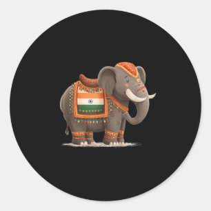 Indian Elephant Costume For Elephants And Animals Classic Round Sticker
