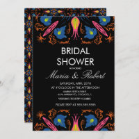 Indian Elephant Floral Black  Bridal Shower