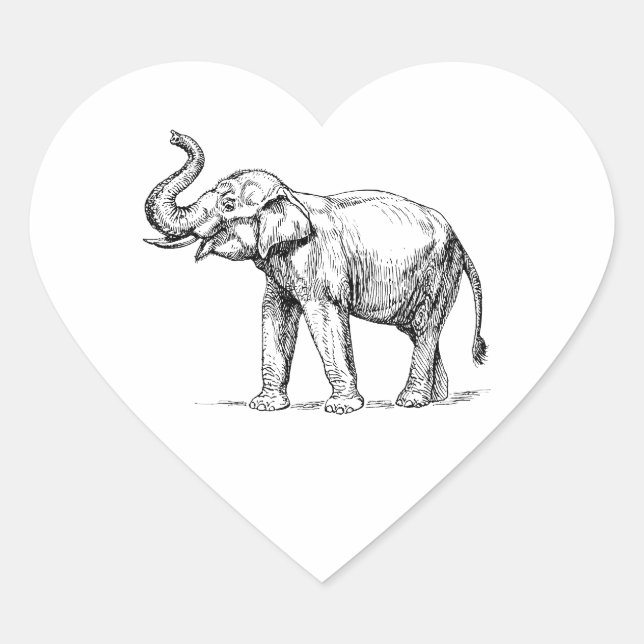 Indian Elephant Heart Sticker (Front)