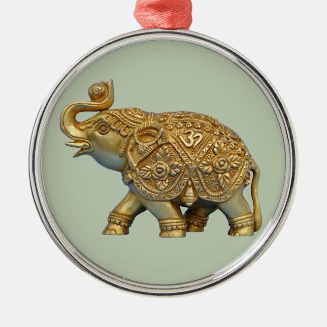 Indian Elephant Metal Ornament (Front)