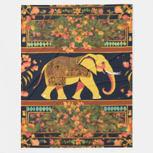 Indian Elephant Print Blanket – Soft, Cozy