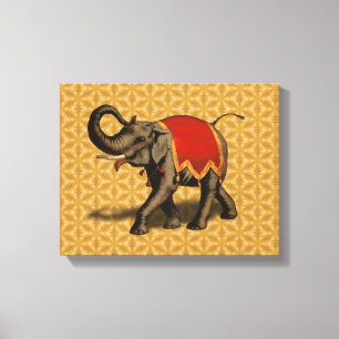 Indian Elephant w/Red Cloth Canvas Print