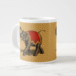 Indian Elephant w/Red Cloth Large Coffee Mug