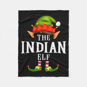 Indian Elf Group Funny Christmas Pajama Party Fleece Blanket