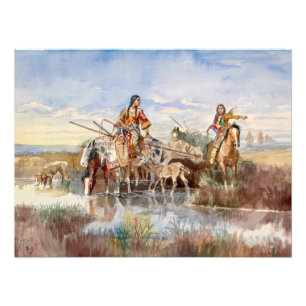 Indian Family with Travois by Charles M. Russell Photo Print