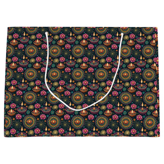 Indian Festive Wrap Large Gift Bag (Front)