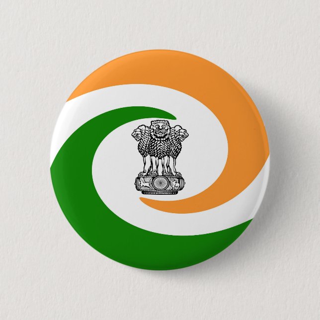 Indian flag 2 inch round button (Front)