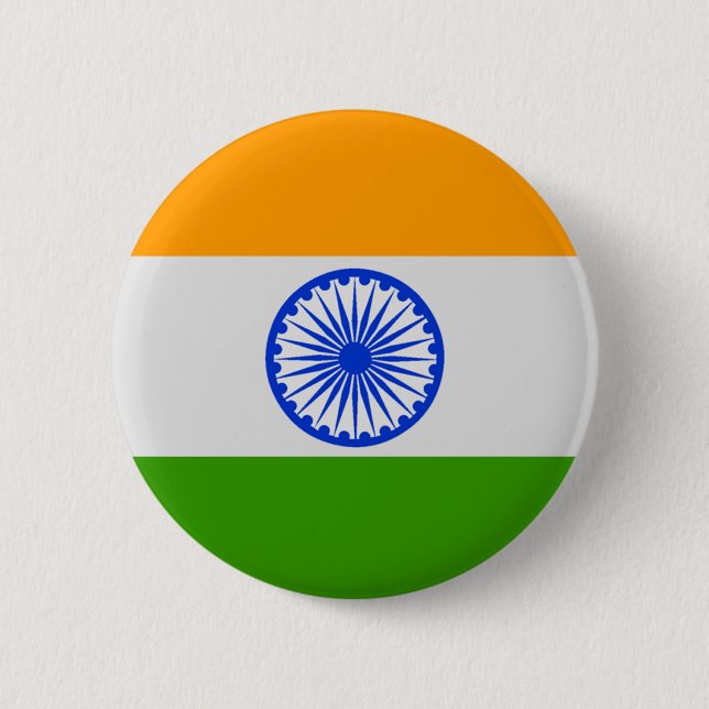 Indian Flag 2 Inch Round Button (Front)
