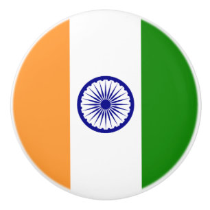 Indian Flag Ceramic Knob