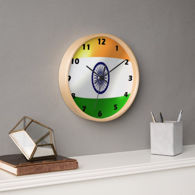 Indian Flag Design Wall Clock (Office)