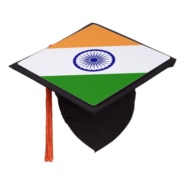 Indian flag graduation cap topper (Angled)