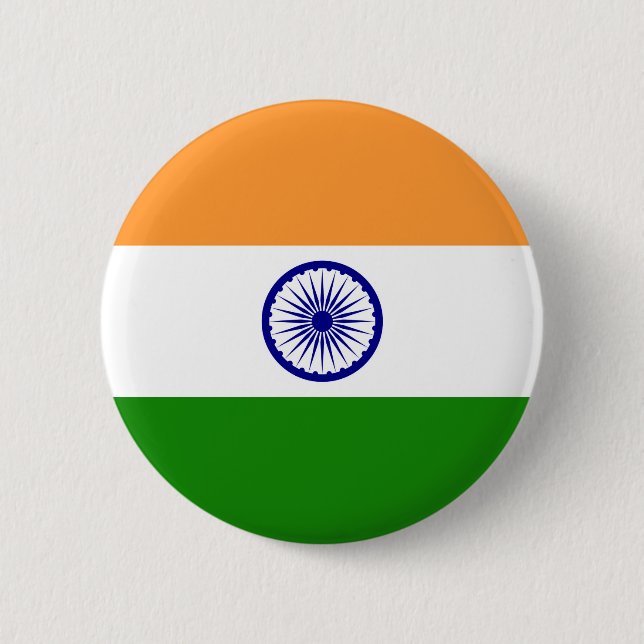 Indian Flag - High Quality Image 2 Inch Round Button (Front)