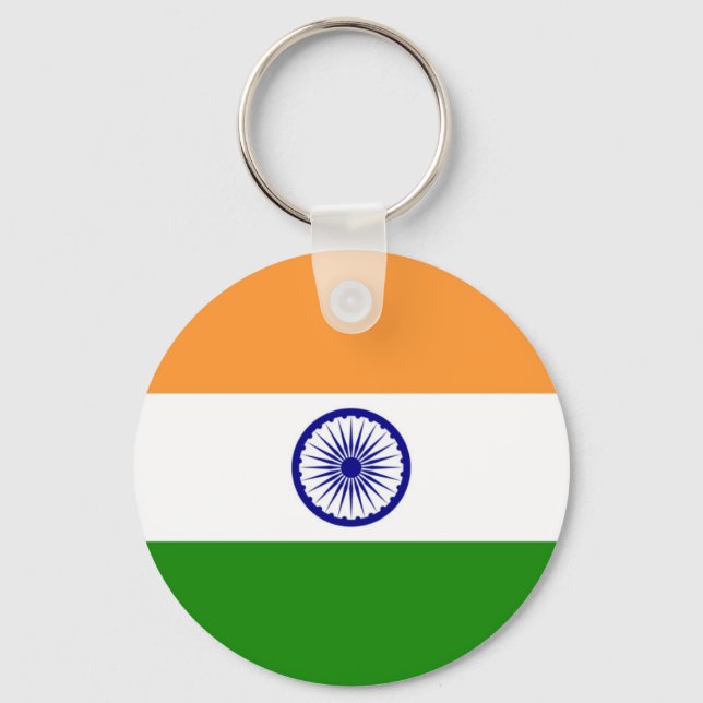 Indian Flag - High Quality Image Keychain (Front)