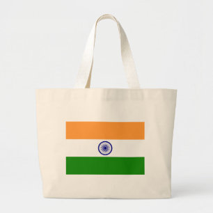 Indian Flag - High Quality Image Large Tote Bag