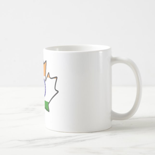 Indian Flag in Canadian Maple Leaf Items Coffee Mug (Right)