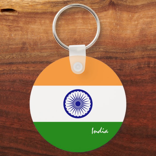 Indian Flag & India holiday, patriots / sports Keychain (Front)