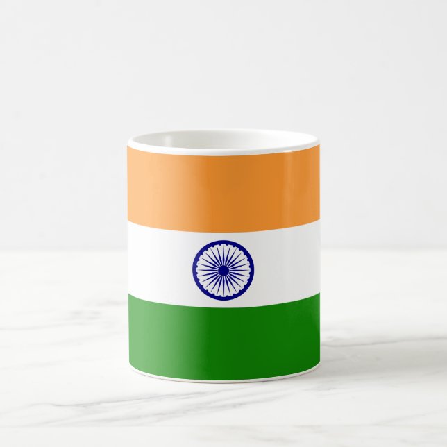 Indian Flag (India) (South Asian Country) (Bharat) Coffee Mug (Center)