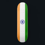 Indian Flag (India) (South Asian Country) (Bharat) Skateboard<br><div class="desc">This design features the national flag of India (officially known as the Republic of India), which is a country in South Asia. India is the most populous democracy in the world. India shares land borders with Pakistan to the west; China, Nepal and Bhutan to the north; and Bangladesh and Myanmar...</div>