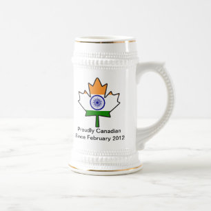 Indian Flag Maple Leaf Stein