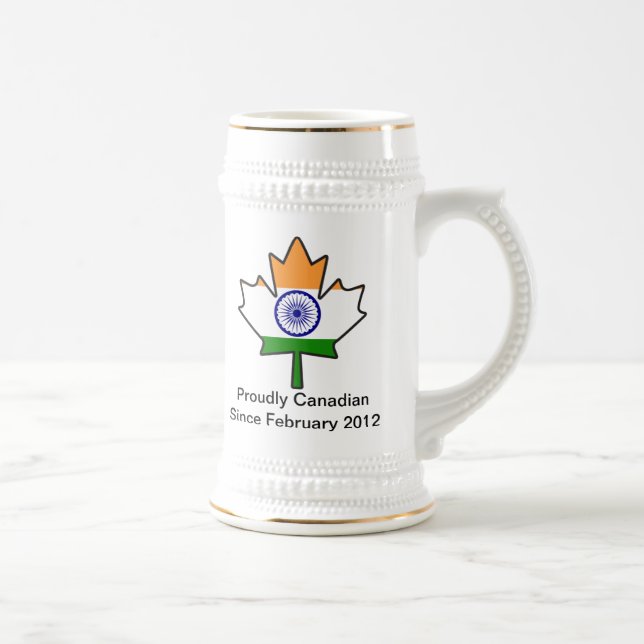 Indian Flag Maple Leaf Stein (Right)