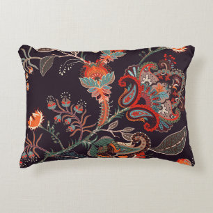 Indian Floral Big Seamless Nature Accent Pillow