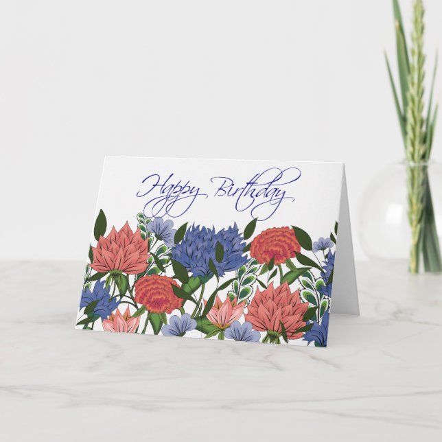 Indian Floral Birthday Card (Front)