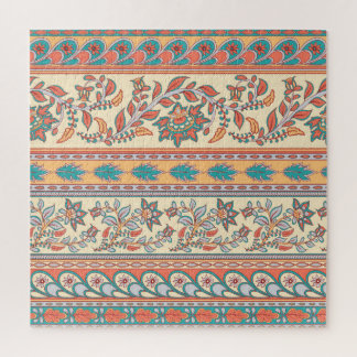 Indian Floral Borders Seamless Pattern Jigsaw Puzzle