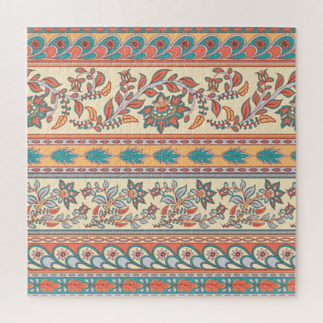 Indian Floral Borders Seamless Pattern Jigsaw Puzzle (Vertical)