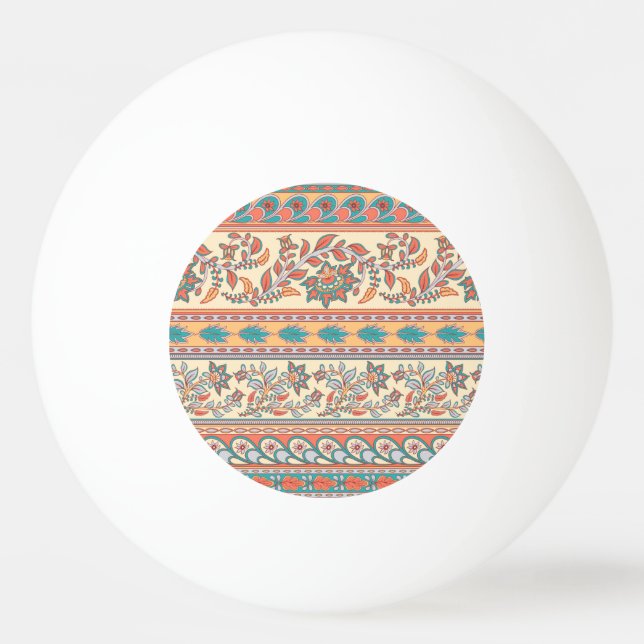 Indian Floral Borders Seamless Pattern Ping Pong Ball (Front)