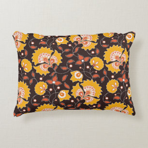 Indian Floral Coloured Vintage Seamless Accent Pillow