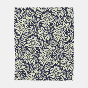 Indian Floral Ground Vintage Design Fleece Blanket