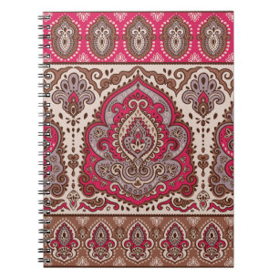 Indian floral paisley, ethnic mandala pattern. notebook