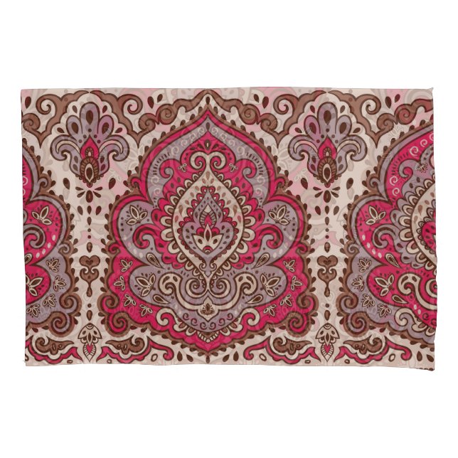 Indian floral paisley, ethnic mandala pattern. pillowcase (Front)
