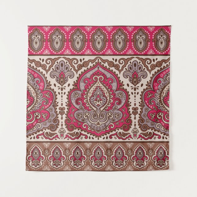 Indian floral paisley, ethnic mandala pattern. tapestry (Front)
