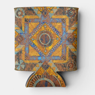 Indian Floral Paisley: Ethnic Medallion. Can Cooler