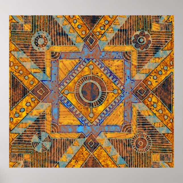 Indian Floral Paisley: Ethnic Medallion. Poster (Front)