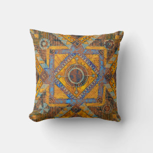 Indian Floral Paisley: Ethnic Medallion. Throw Pillow